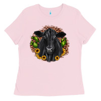 Bubblegum Pink black angus cactus sunflower Ladies Tee - JahusDesignShop