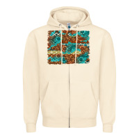 Sandshell Leopard and Aztec Background Western Zipper Hoodie - texasbilliewilder