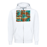White Leopard and Aztec Background Western Zipper Hoodie - texasbilliewilder