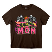 Chocolate Brown racing mom with racing oto equipment Heavy Core Tee - AdoDesignShop