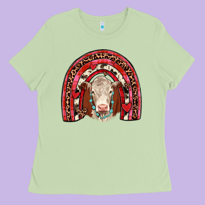 Valentines Hereford Rainbow Ladies Tee Designed By Jahusdesignshop