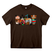Chocolate Brown dogs coffee cups Heavy Core Tee - AdoDesignShop