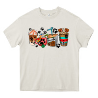 Cream dogs coffee cups Heavy Core Tee - AdoDesignShop