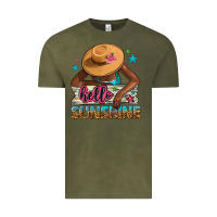 Vintage Olive hello sunshine Vintage Tee - NancyCooperArtShop