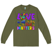 Army Green Love İs All That Matters Long Sleeve Tee - BundleAndBundleShop