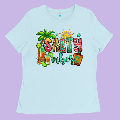Salty Vibes Tequila Summer Ladies Tee Designed By Jasminsmagicworld