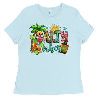 Baby Blue salty vibes tequila summer Ladies Tee - Jasminsmagicworld