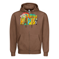 Chestnut Choose happy Zipper Hoodie - NancyCooperArtShop