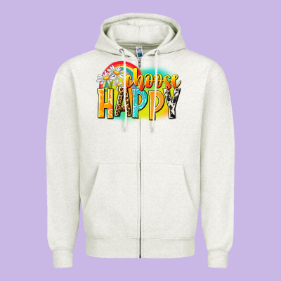 Choose Happy Zipper Hoodie Designed By Nancycooperartshop