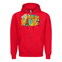 Red Choose happy Zipper Hoodie - NancyCooperArtShop