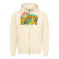 Sandshell Choose happy Zipper Hoodie - NancyCooperArtShop
