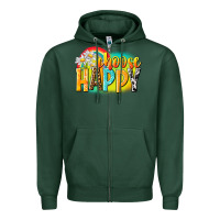 Sports Green Choose happy Zipper Hoodie - NancyCooperArtShop