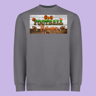 Football Therapy License Plate Heavyweight Sweatshirt Designed By Bundleandbundleshop