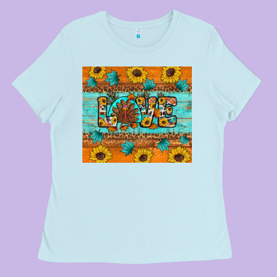 Sunflower Leopard Thanksgiving Love Ladies Tee Designed By Artiststas