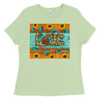 Matcha Sunflower Leopard Thanksgiving Love Ladies Tee - Artiststas