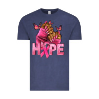 Vintage Denim Hope Breast Cancer nails Vintage Tee - NancyCooperArtShop