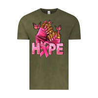 Vintage Olive Hope Breast Cancer nails Vintage Tee - NancyCooperArtShop
