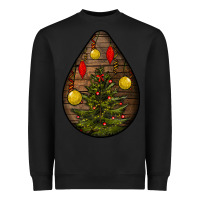 Black christmas  teardrop Heavyweight Sweatshirt - BundleAndBundleShop