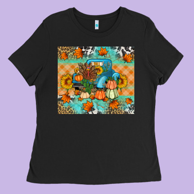 Thanksgiving Truck With Turkey Ladies Tee Designed By Artiststas