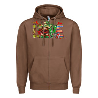 Chestnut Mexico love with gnome Zipper Hoodie - NancyCooperArtShop