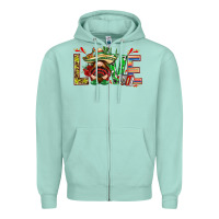 Seafoam Mexico love with gnome Zipper Hoodie - NancyCooperArtShop