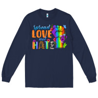 Navy Spread Love Not Hate Long Sleeve Tee - BundleAndBundleShop