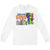 White Spread Love Not Hate Long Sleeve Tee - BundleAndBundleShop
