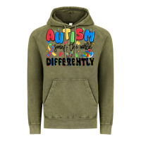 Vintage Olive autism seeing the world differently Vintage Hoodie - MaliasSmallBusiness