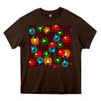 Chocolate Brown christmas lights seamless pattern Heavy Core Tee - BundleAndBundleShop