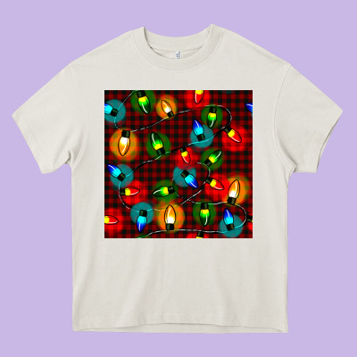 Christmas Lights Seamless Pattern Heavy Core Tee Designed By Bundleandbundleshop