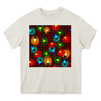 Cream christmas lights seamless pattern Heavy Core Tee - BundleAndBundleShop