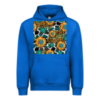 Cobalt gemstone sunflower leopard seamless pattern Urban Hoodie - BundleAndBundleShop