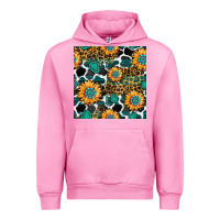 Fuchsia Pink gemstone sunflower leopard seamless pattern Urban Hoodie - BundleAndBundleShop