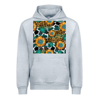 Heather Grey gemstone sunflower leopard seamless pattern Urban Hoodie - BundleAndBundleShop