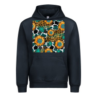 Navy gemstone sunflower leopard seamless pattern Urban Hoodie - BundleAndBundleShop