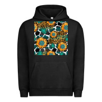 Pigment Black gemstone sunflower leopard seamless pattern Urban Hoodie - BundleAndBundleShop