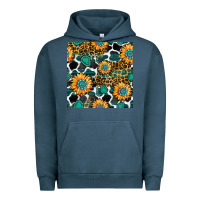 Pigment Midnight Navy gemstone sunflower leopard seamless pattern Urban Hoodie - BundleAndBundleShop
