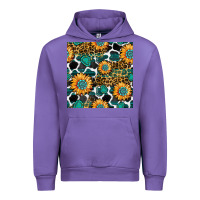 Tulip gemstone sunflower leopard seamless pattern Urban Hoodie - BundleAndBundleShop