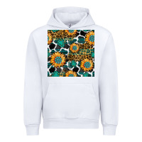 White gemstone sunflower leopard seamless pattern Urban Hoodie - BundleAndBundleShop