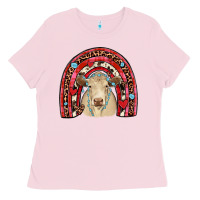 Bubblegum Pink valentines charolais  rainbow Ladies Tee - JahusDesignShop