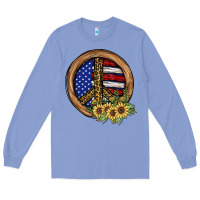 Colony Blue Peace Sign Long Sleeve Tee - JahusDesignShop