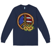 Navy Peace Sign Long Sleeve Tee - JahusDesignShop