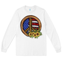 White Peace Sign Long Sleeve Tee - JahusDesignShop