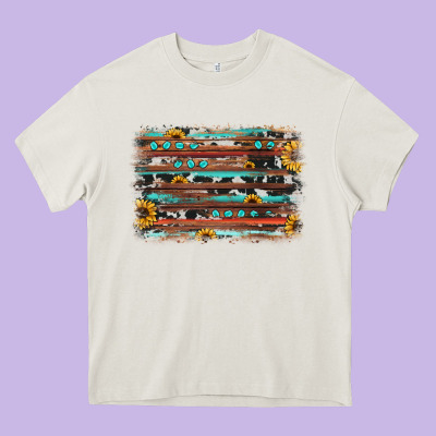Sunflower Gemstone Background Heavy Core Tee Designed By Jahusdesignshop