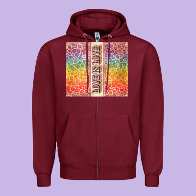 Love Is Love Pride Lgbtq+ Zipper Hoodie Designed By Nancycooperartshop