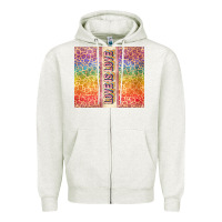 Oatmeal Heather Love is love Pride LGBTQ+ Zipper Hoodie - NancyCooperArtShop