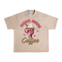French Oak mama needs coffee Urban Heavy Tee - MaliasSmallBusiness