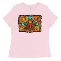 Bubblegum Pink Thanksgiving Turkey Ladies Tee - Artiststas