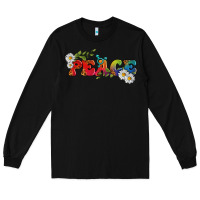 Black Lgbtq Peace With Daisy Long Sleeve Tee - BundleAndBundleShop