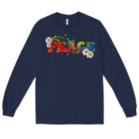 Navy Lgbtq Peace With Daisy Long Sleeve Tee - BundleAndBundleShop